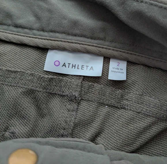 Athleta Wander Stash Olive Green Skinny Pants with Zipper Size 2 - Picture 4 of 7